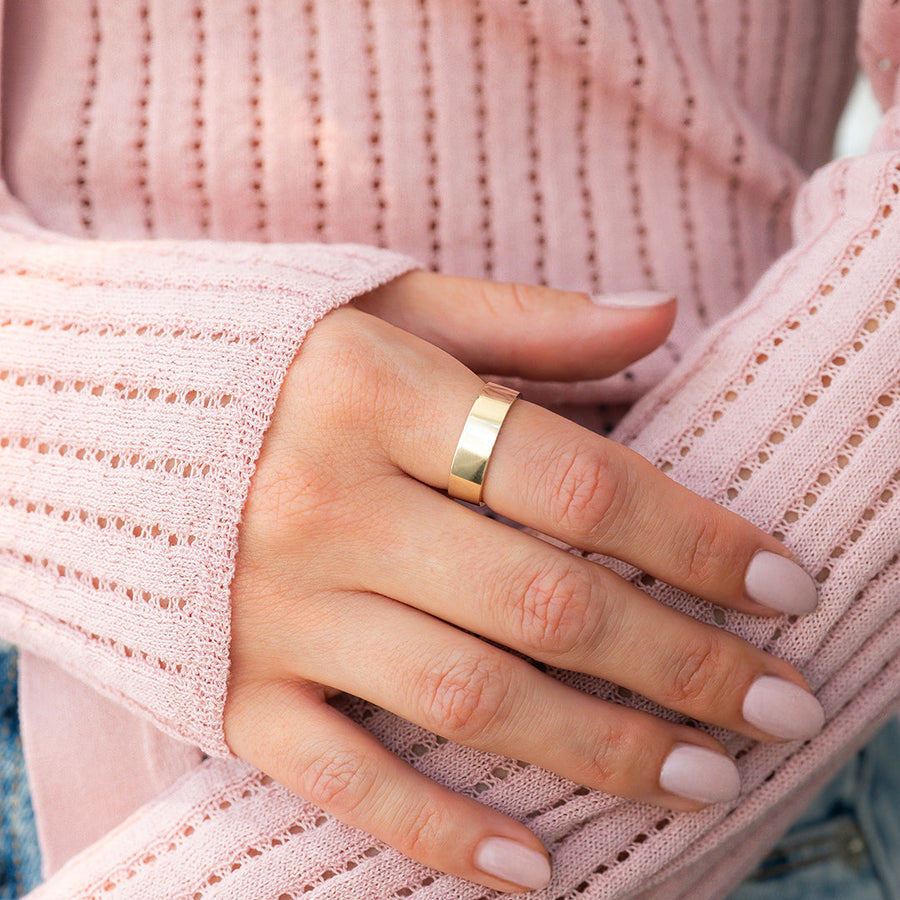 Statement-stapelring guld