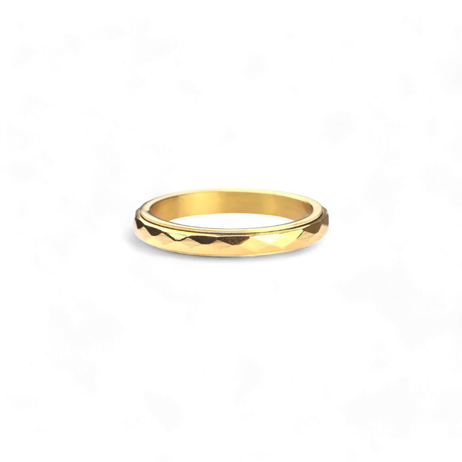 Delikat hamret snurrende fidget-ring