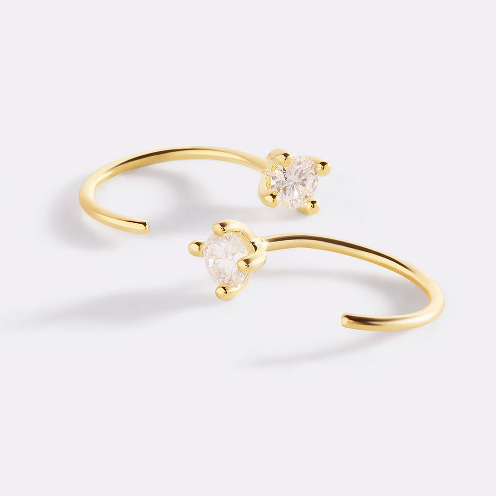 Delikate threader-hoops med diamant