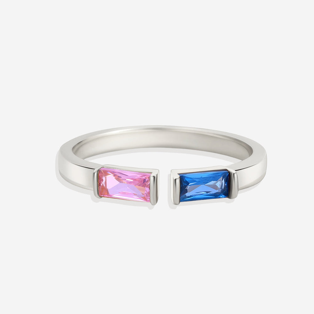 Adjustable Double Birthstone Ring