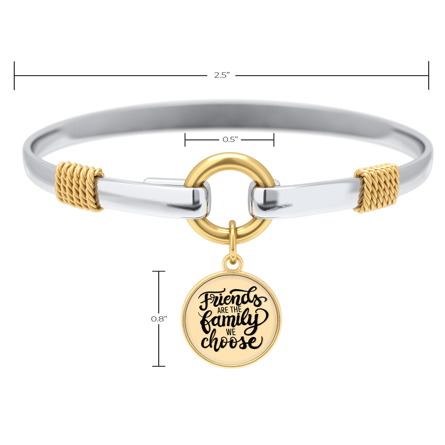 Friends Are The Family We Choose - Gold Background - Two Tone