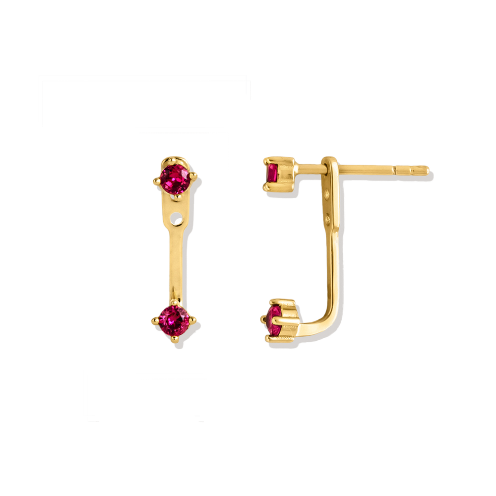 Birthstone Drop Ear Jacket Earrings
