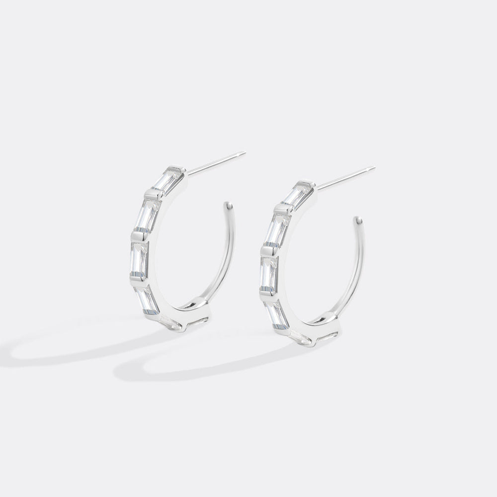 Boucles d'oreilles créoles diamant
