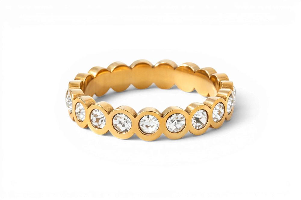 Bezel Set Eternity Stacking Ring