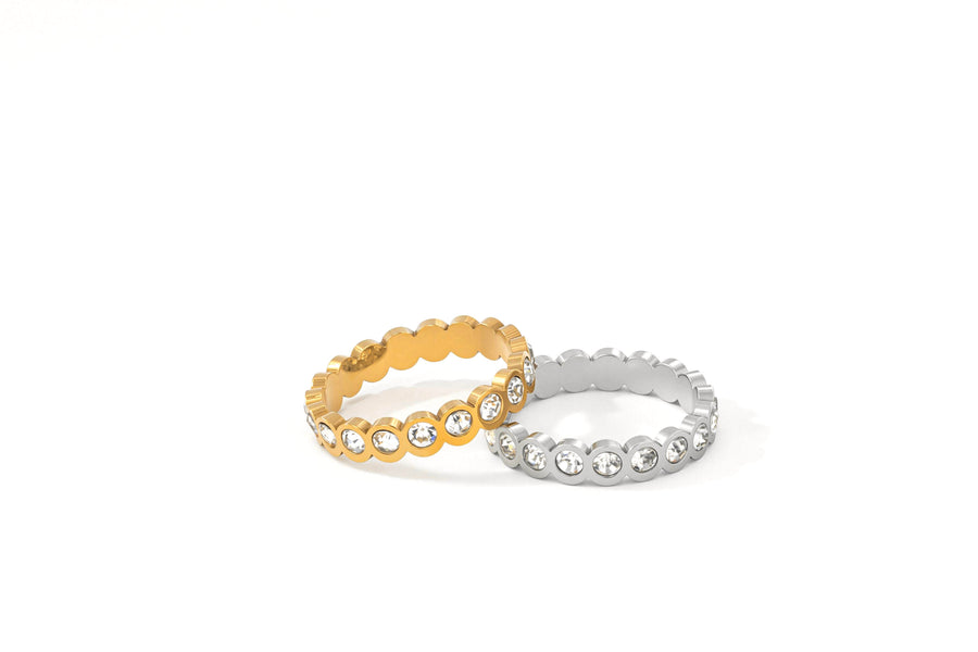 Bezel Set Eternity Stacking Ring