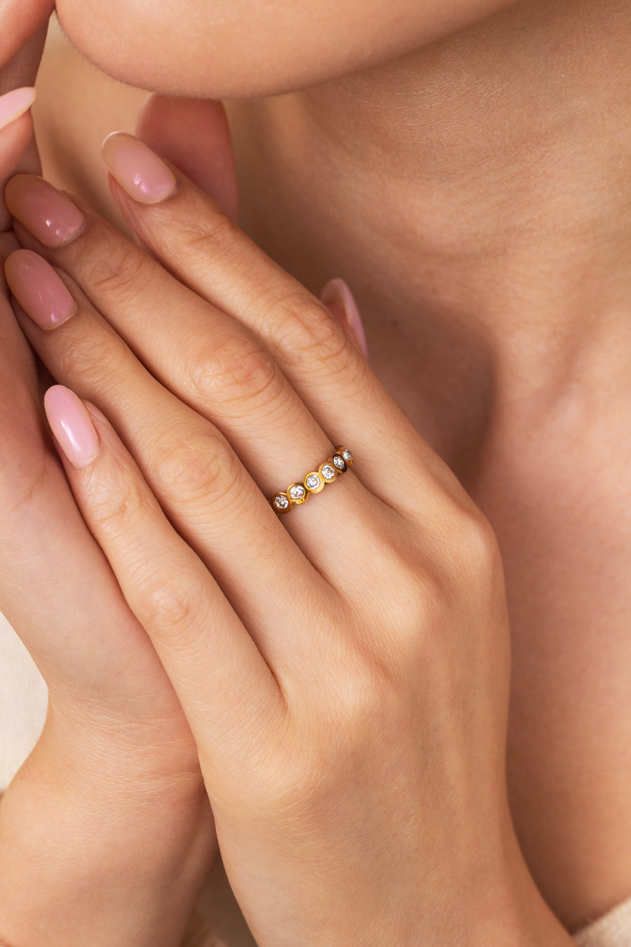 Bezel Set Eternity Stacking Ring