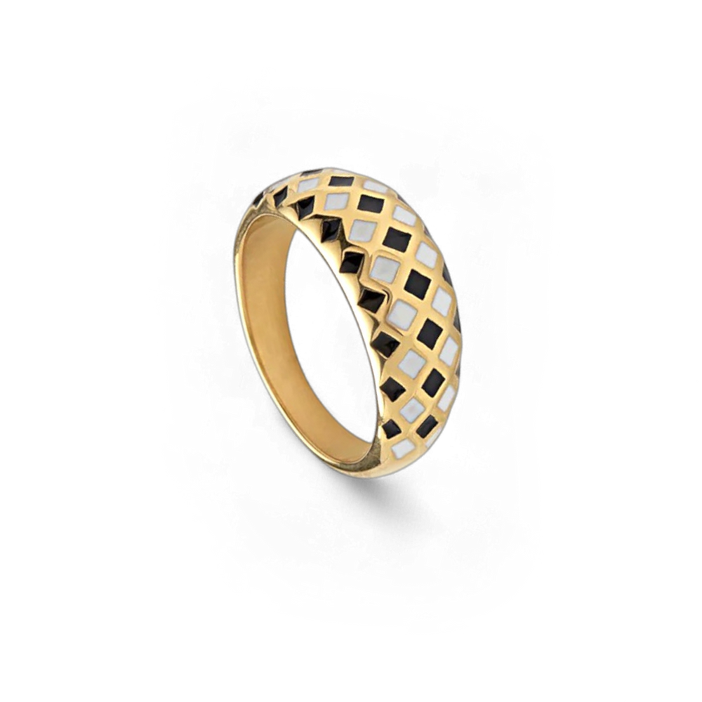 Ring med sjakkrutemønster