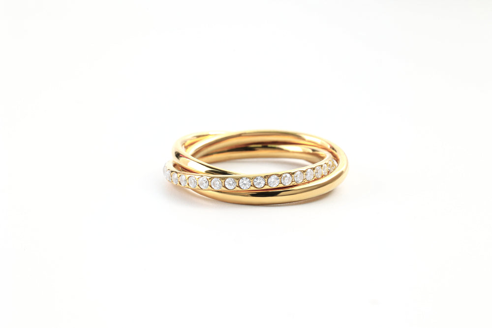 Crystal Interlocking Fidget Ring
