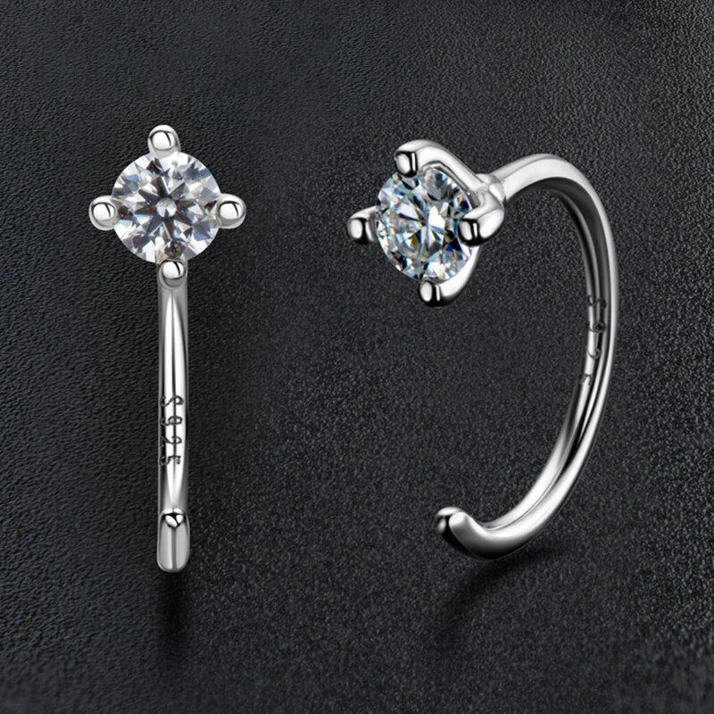 Delikate threader-hoops med diamant