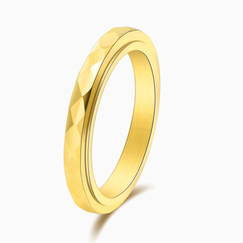 Delikat hamret snurrende fidget-ring