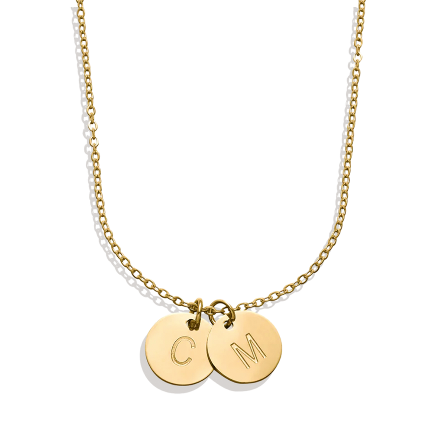 Dainty Disc Initial Necklace