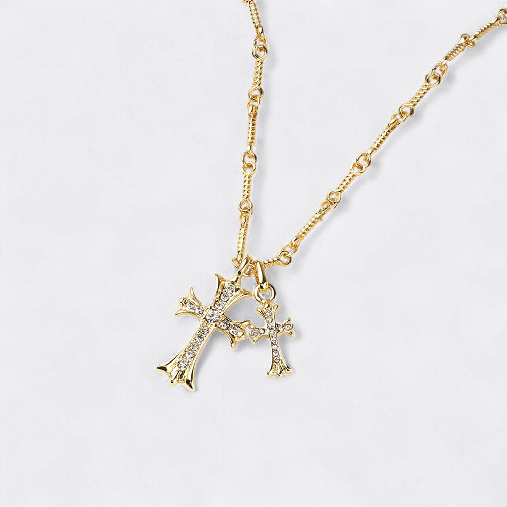 Halsband med dubbelt korshänge