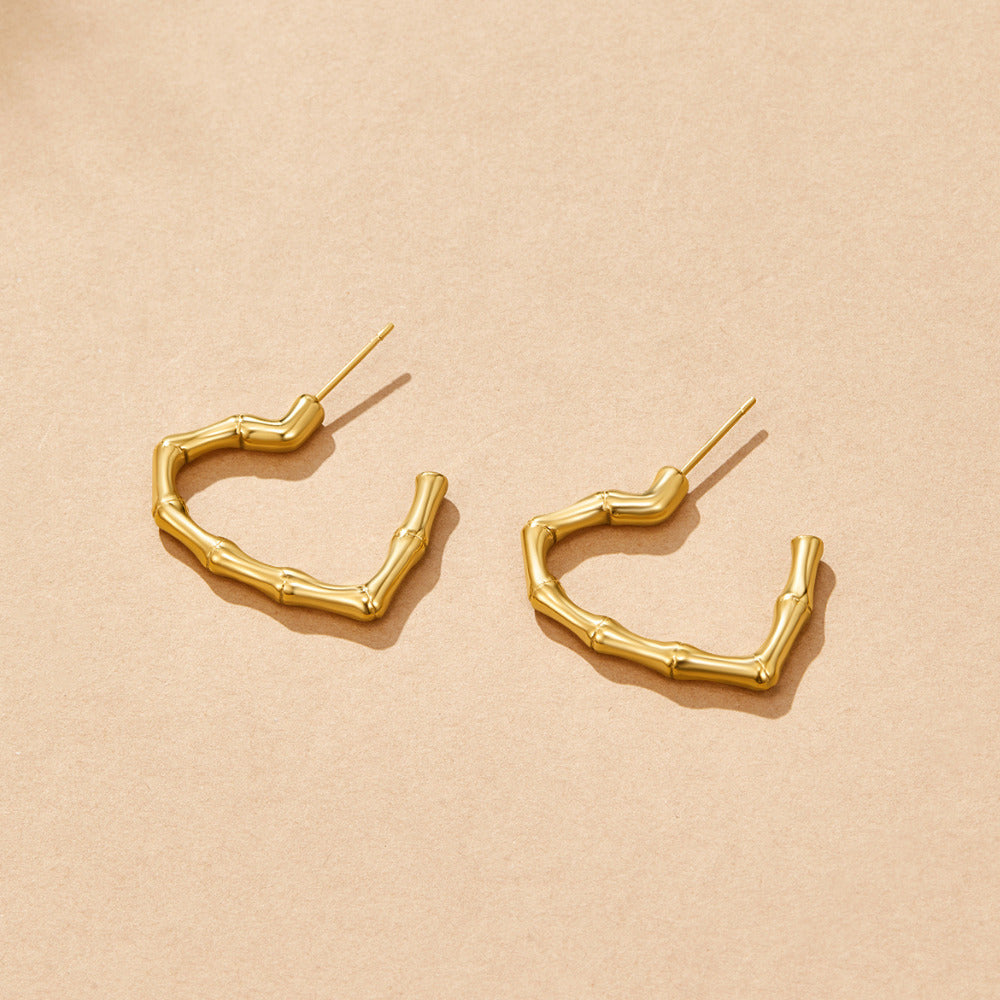 Gullfargede Eternal Love hoops i rustfritt stål – bilde 3