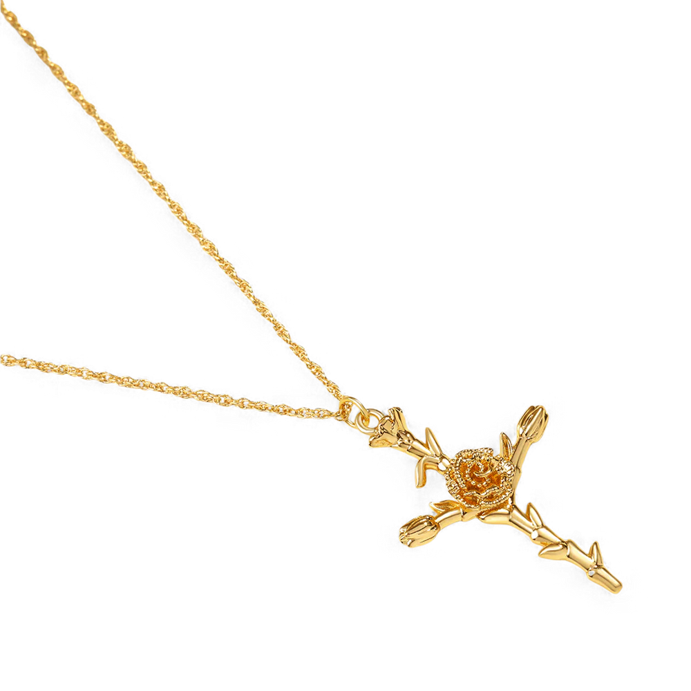 Floral Cross Pendant Necklace