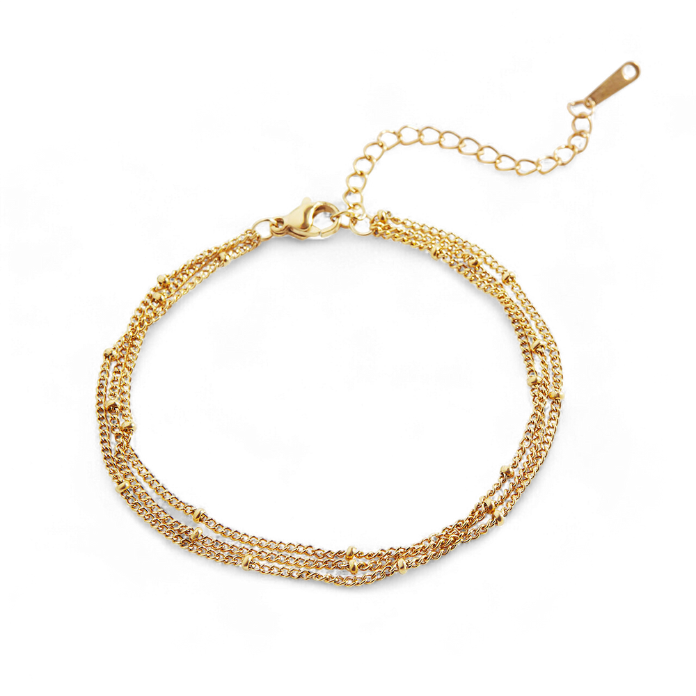 Tredubbelt armband med satellitkedja