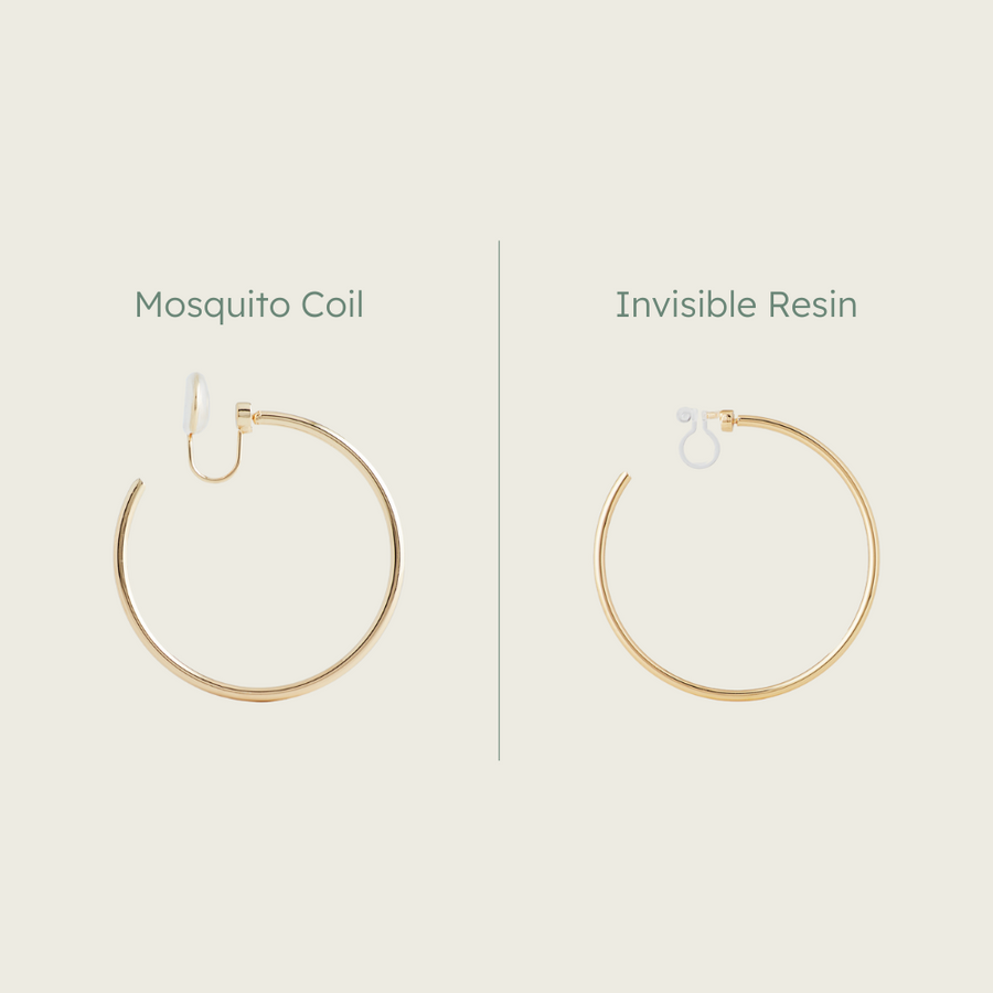 Lorie store, tynne clips-hoops i gull – bilde 10