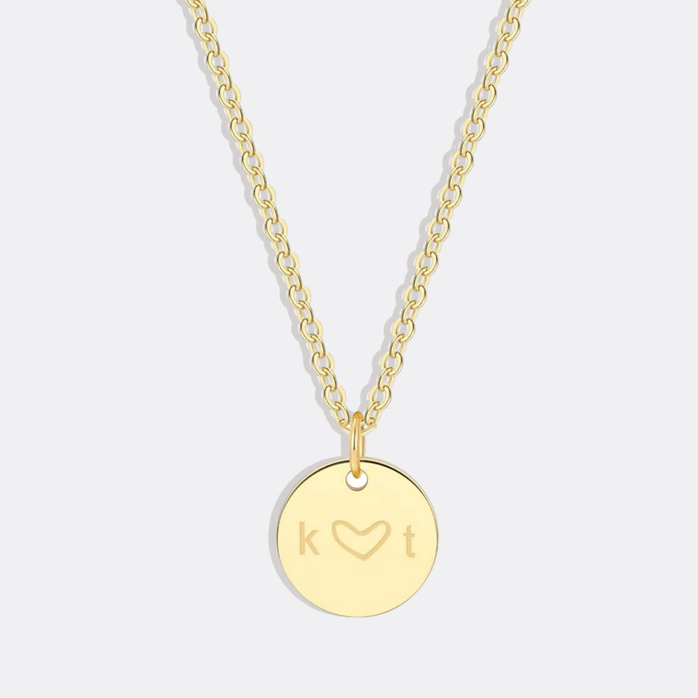 Love Disc Initial Necklace