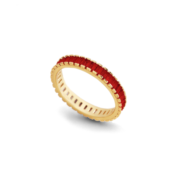 Eternity-ring med baguette-födelsestenar