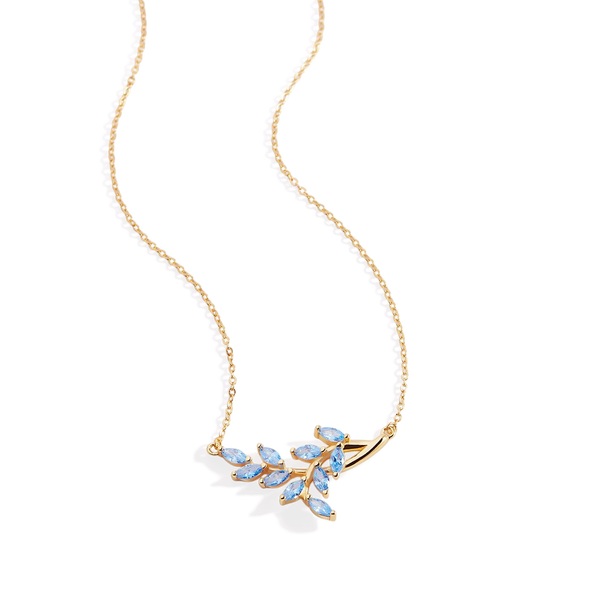 Halsband med bladhänge och födelsesten