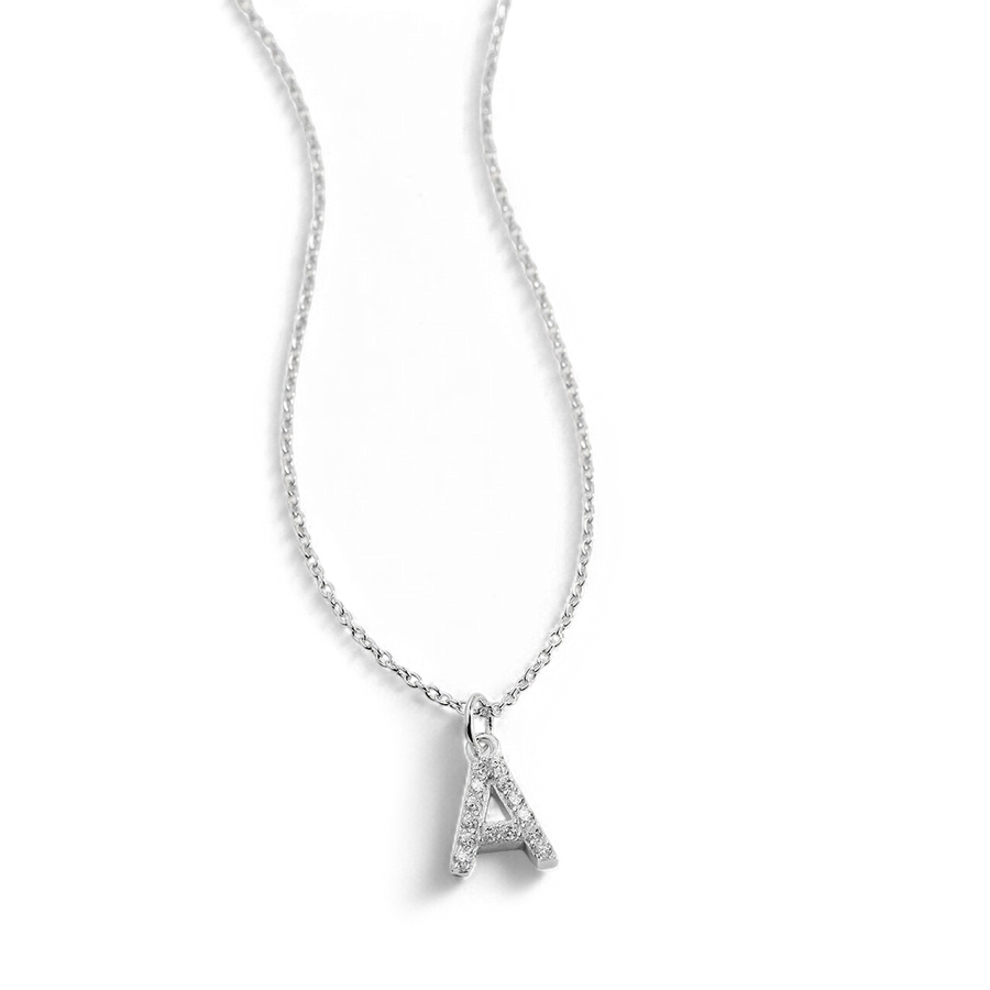Pavé Uppercase Initial Necklace