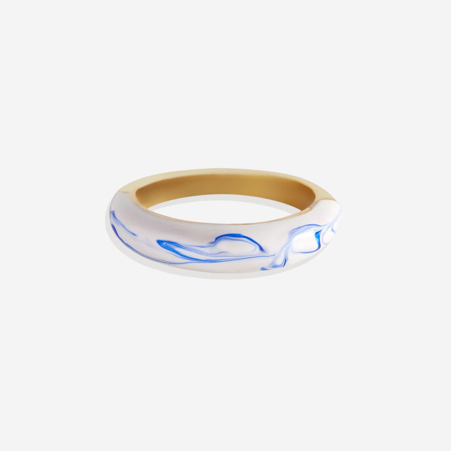 Ring med blå porslinskupol