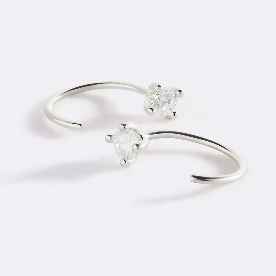 Delikate threader-hoops med diamant
