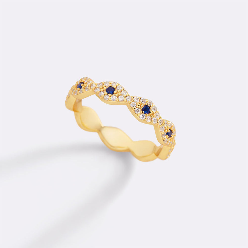Pavé ring med onde øye