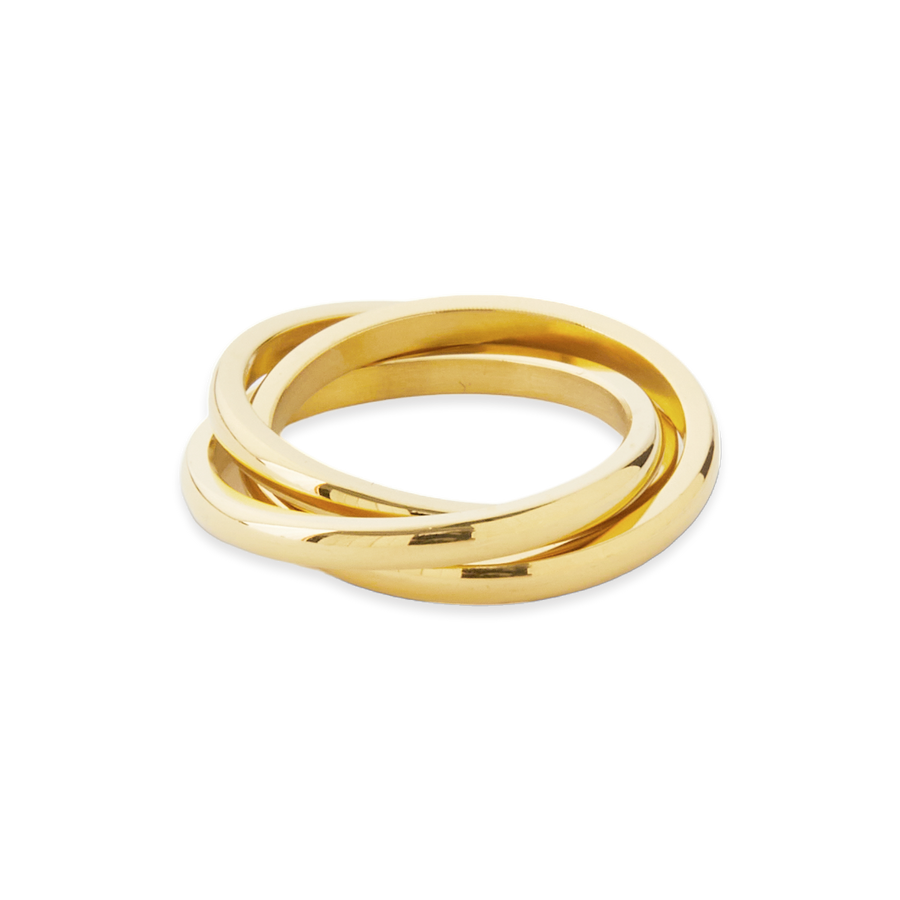 Delikat sammenflettet fidget-ring