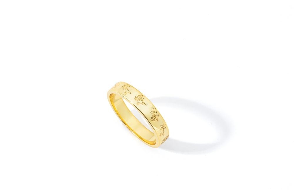 Mini ring med födelseblomma