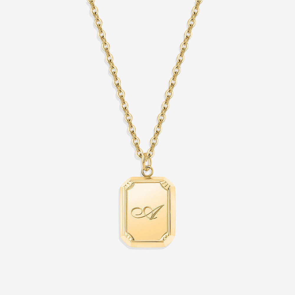 Halsband med initialhänge guld