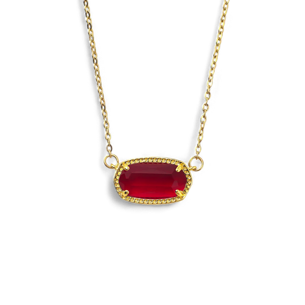 Halsband med ovalt födelsestenshänge