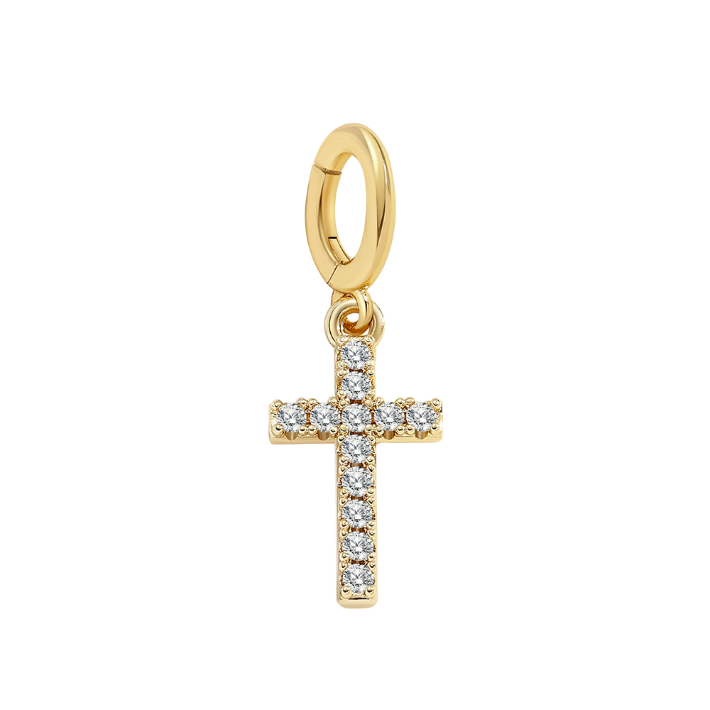 Pave Cross Charm