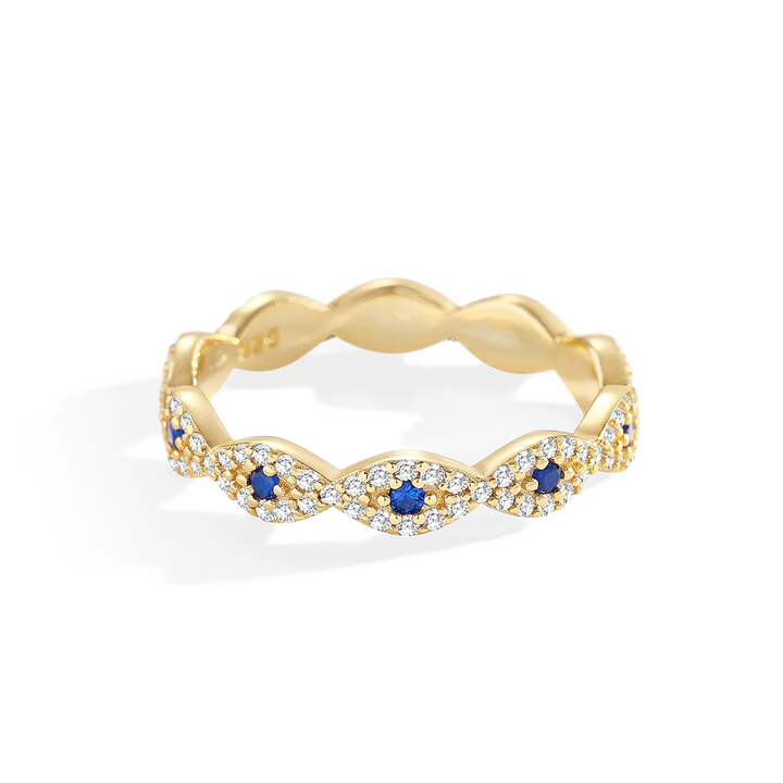 Pavé ring med onde øye