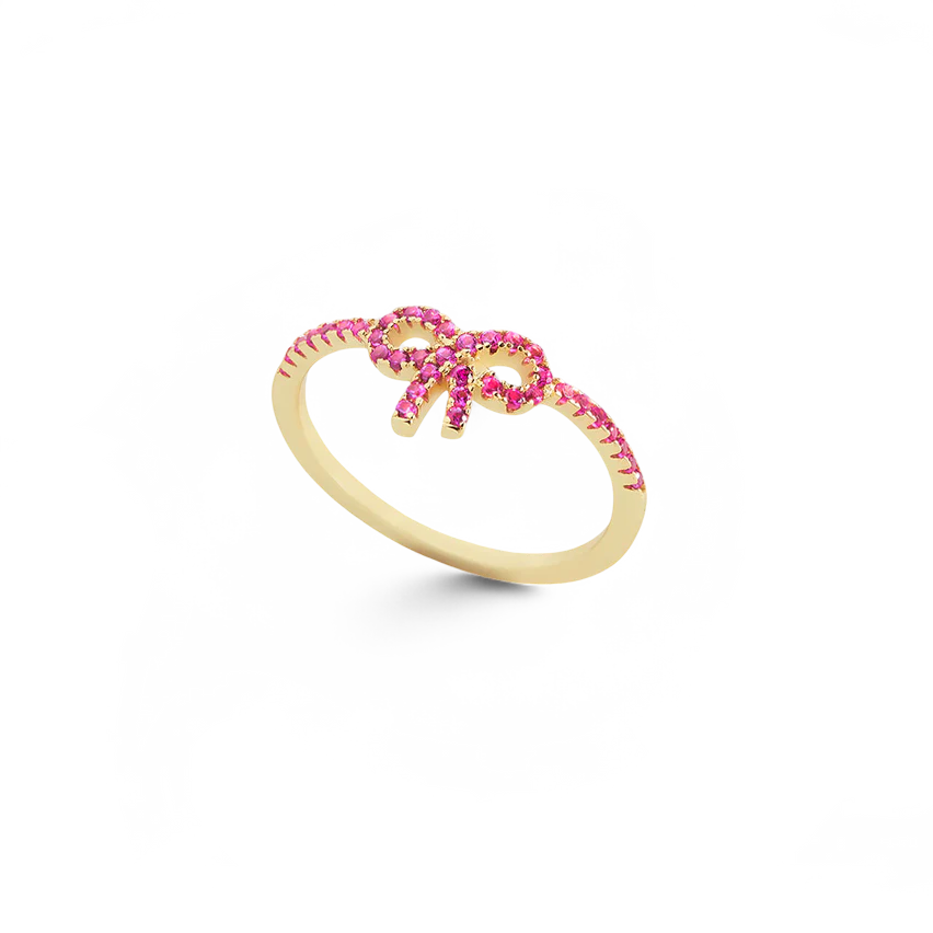 Pavé ring med rosett