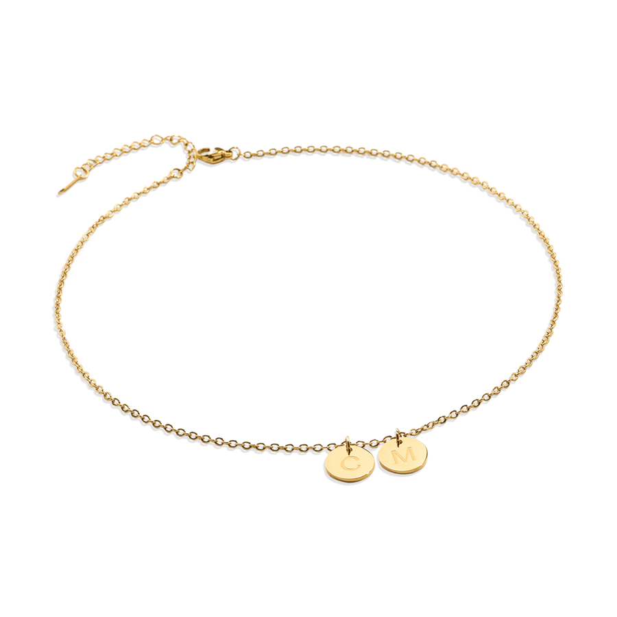 Dainty Disc Initial Necklace