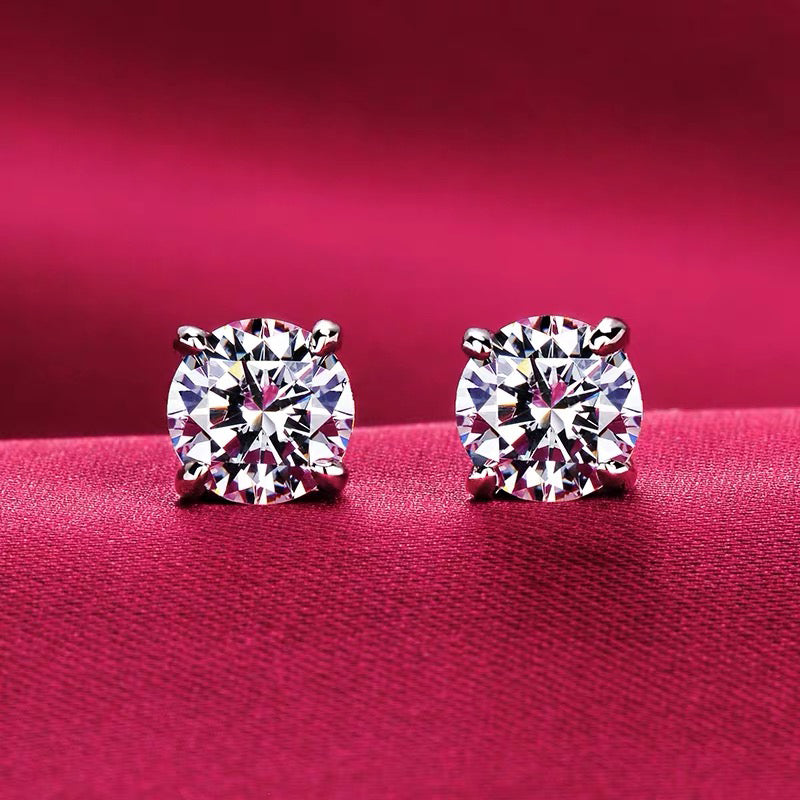 Klassiske solitaire-øredobber 4 mm