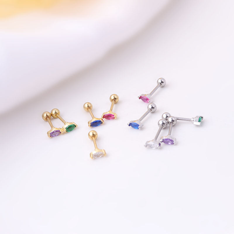 Marquis Gemstone Sleeper Stud Earrings