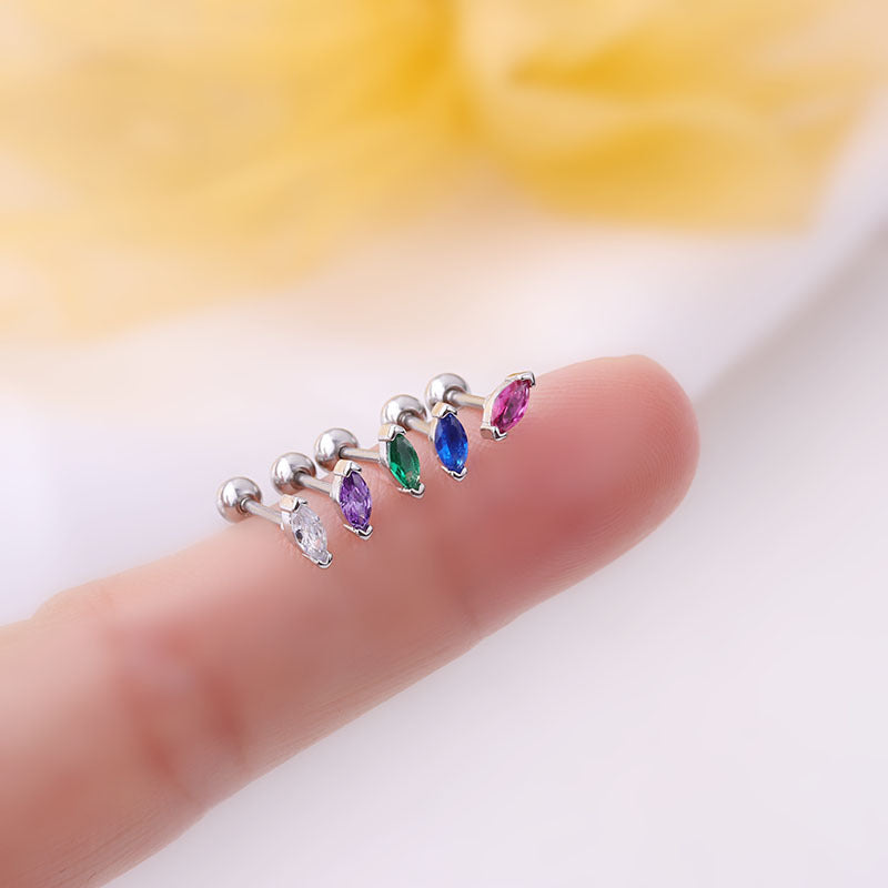 Marquis Gemstone Sleeper Stud Earrings