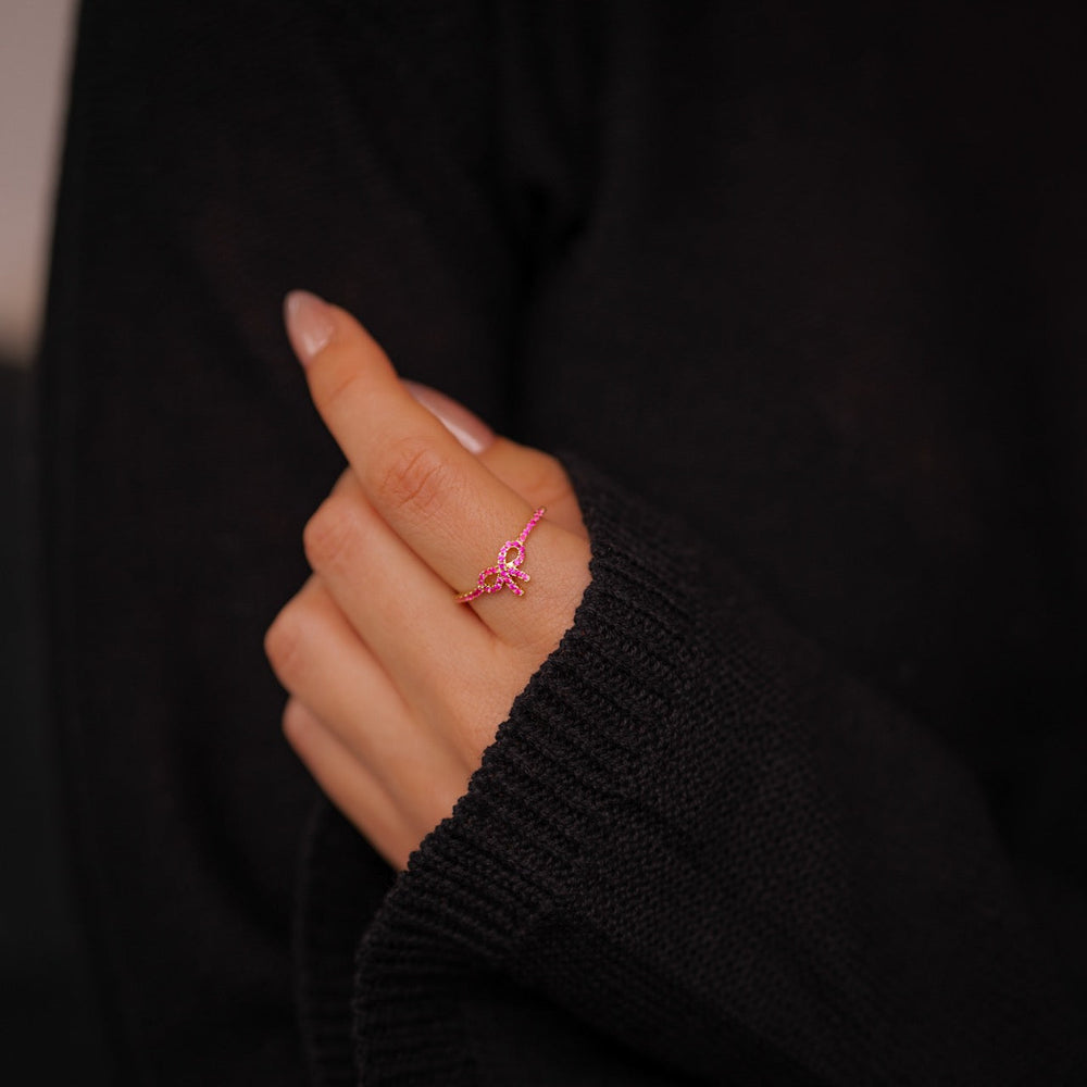 Pavé ring med rosett