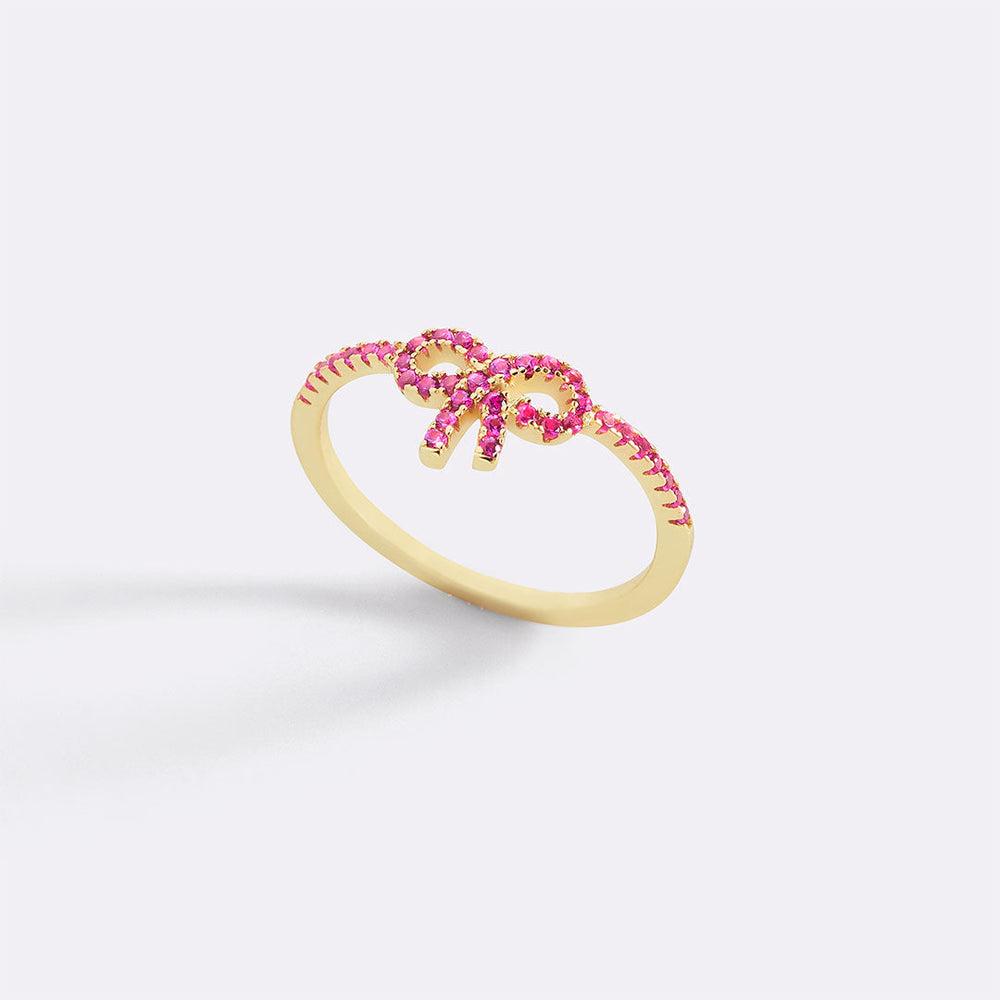 Pavé ring med rosett