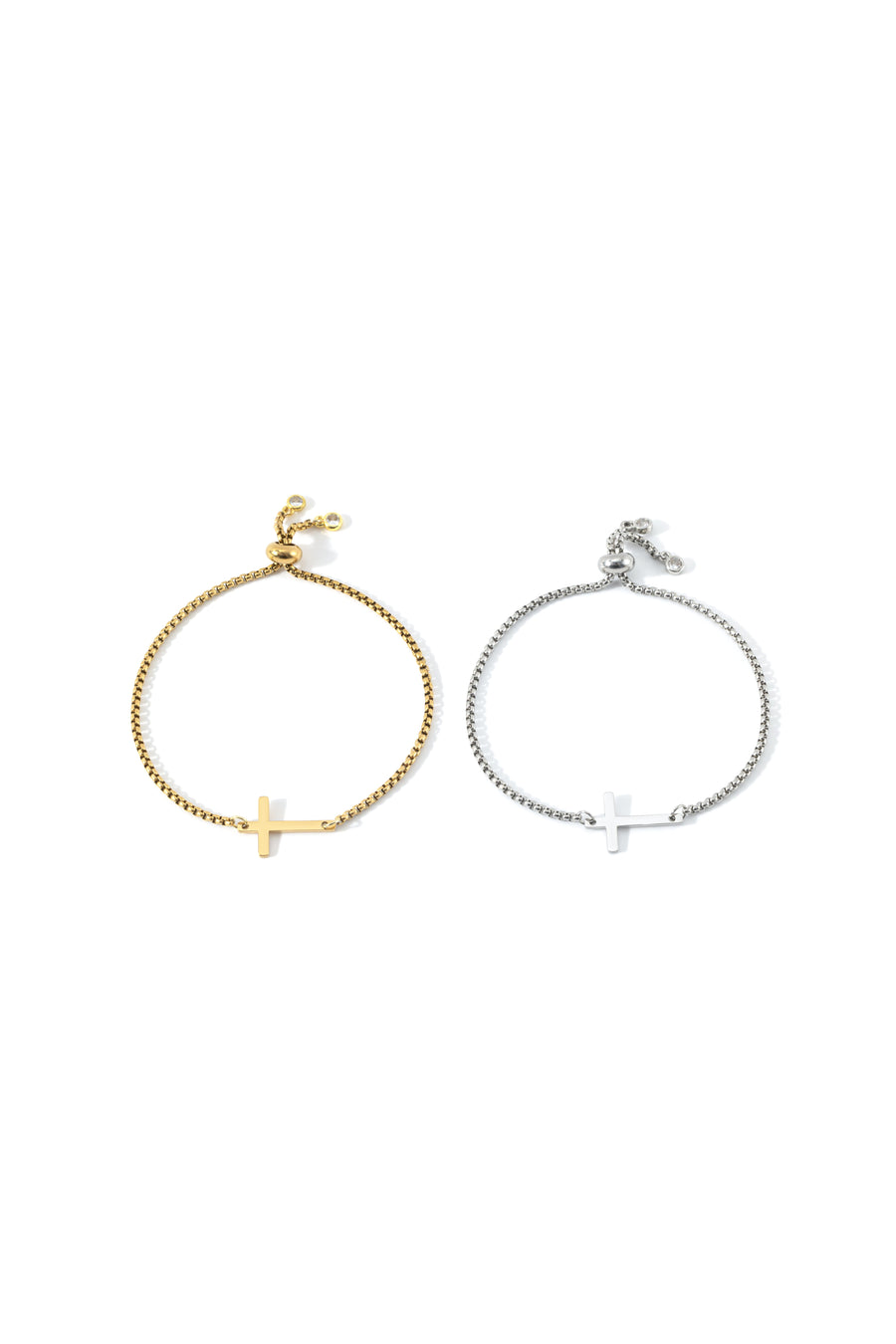 Tynt justerbart armbånd med liggende kors – bilde 6