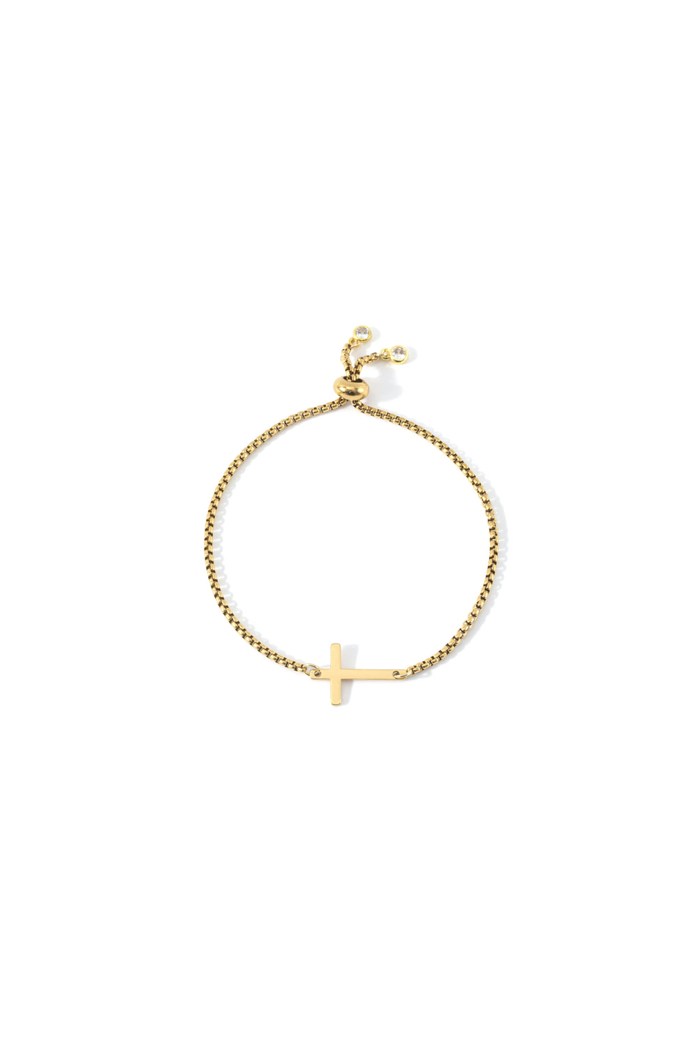 Tynt justerbart armbånd med liggende kors – bilde 2