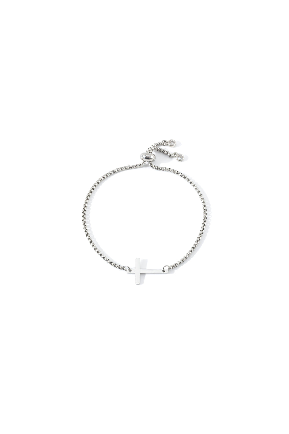 Tynt justerbart armbånd med liggende kors – bilde 3