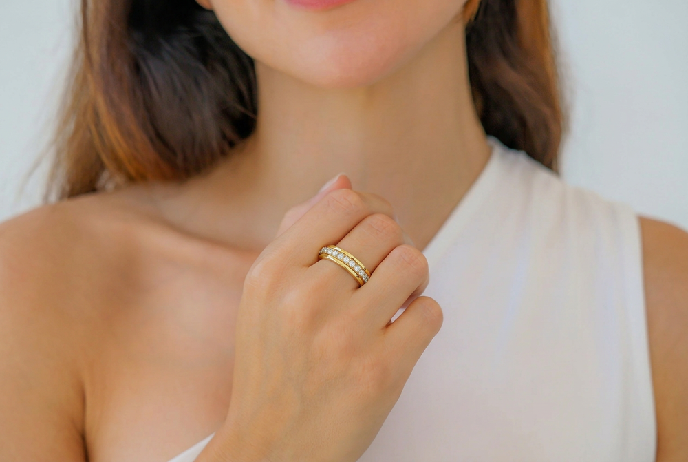Snurrande fidget-eternityring
