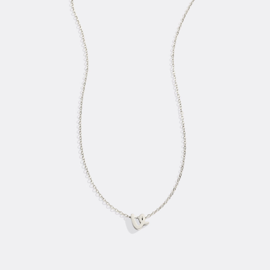 Tiny Script Initial Necklace