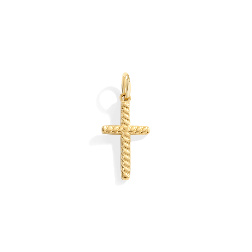 Twisted Cable Cross Charm