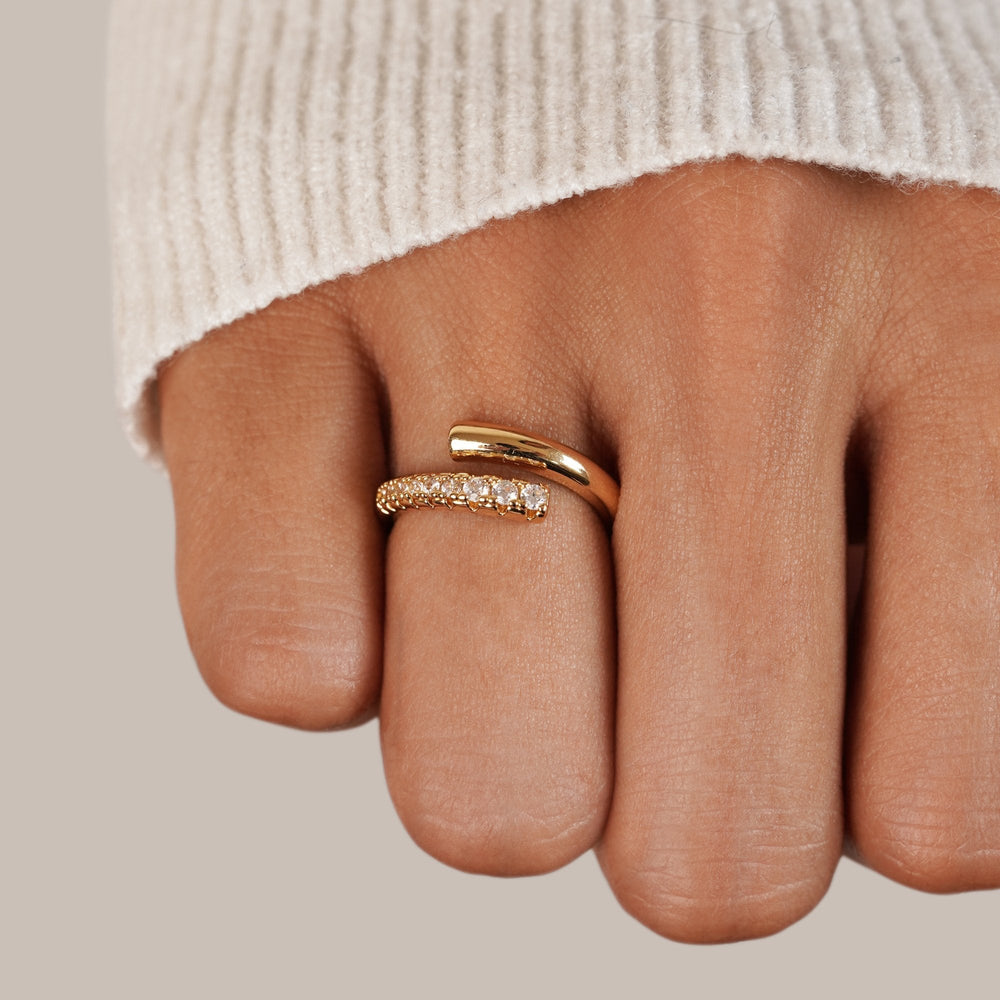 Arya gullfarget wrap-ring med zirkonia – bilde 2