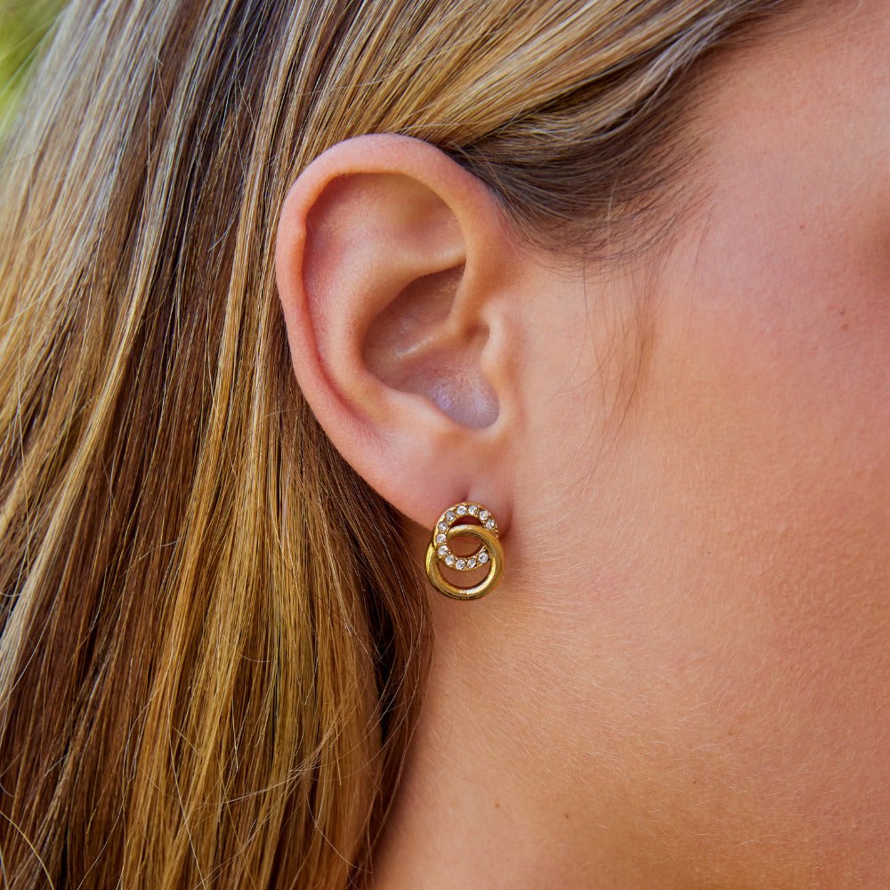 Aurea gullfargede sammenflettede hoops – bilde 2