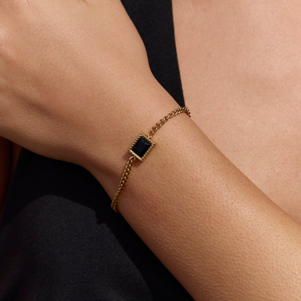 Svart og gullfarget 18K gullbelagt armbånd – bilde 2