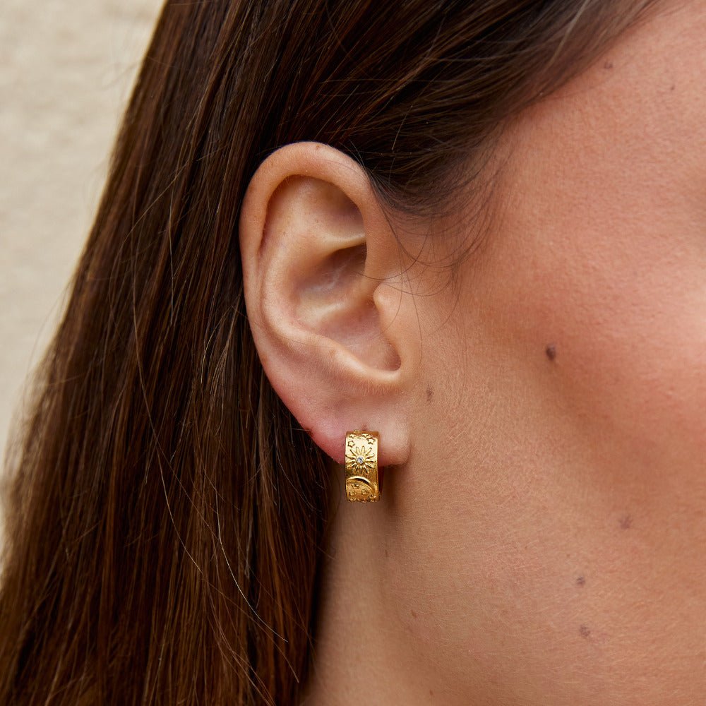 Celestial gullfargede hoops i 18K gullbelagt rustfritt stål – bilde 2